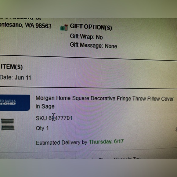 Morgan Home square fringe pillow cover in sage - Picture 5 of 10